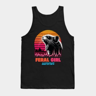 Funny Opossum Feral Girl Summer Opossum Raccoon Summer Tank Top